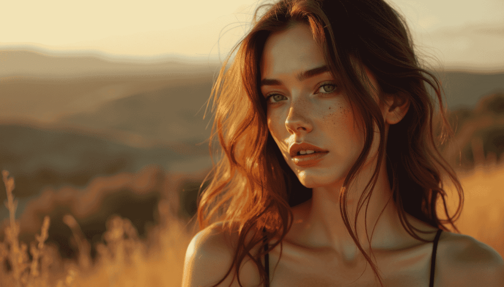 A serene and contemplative individual sits for a classical realist portrait