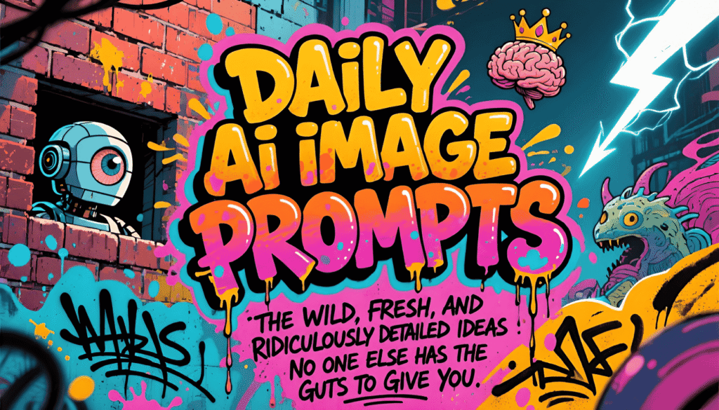 DAILY AI IMAGE PROMPTS THE WILD, FRESH, AND RIDICULOUSLY DETAILED IDEAS