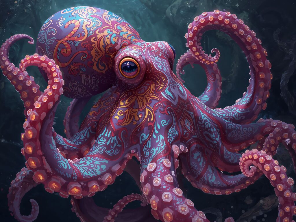 A resplendently intricate Baroque octopus