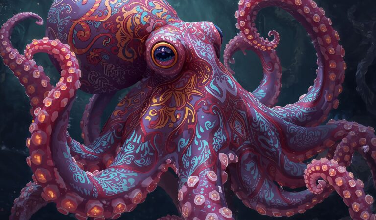 A resplendently intricate Baroque octopus