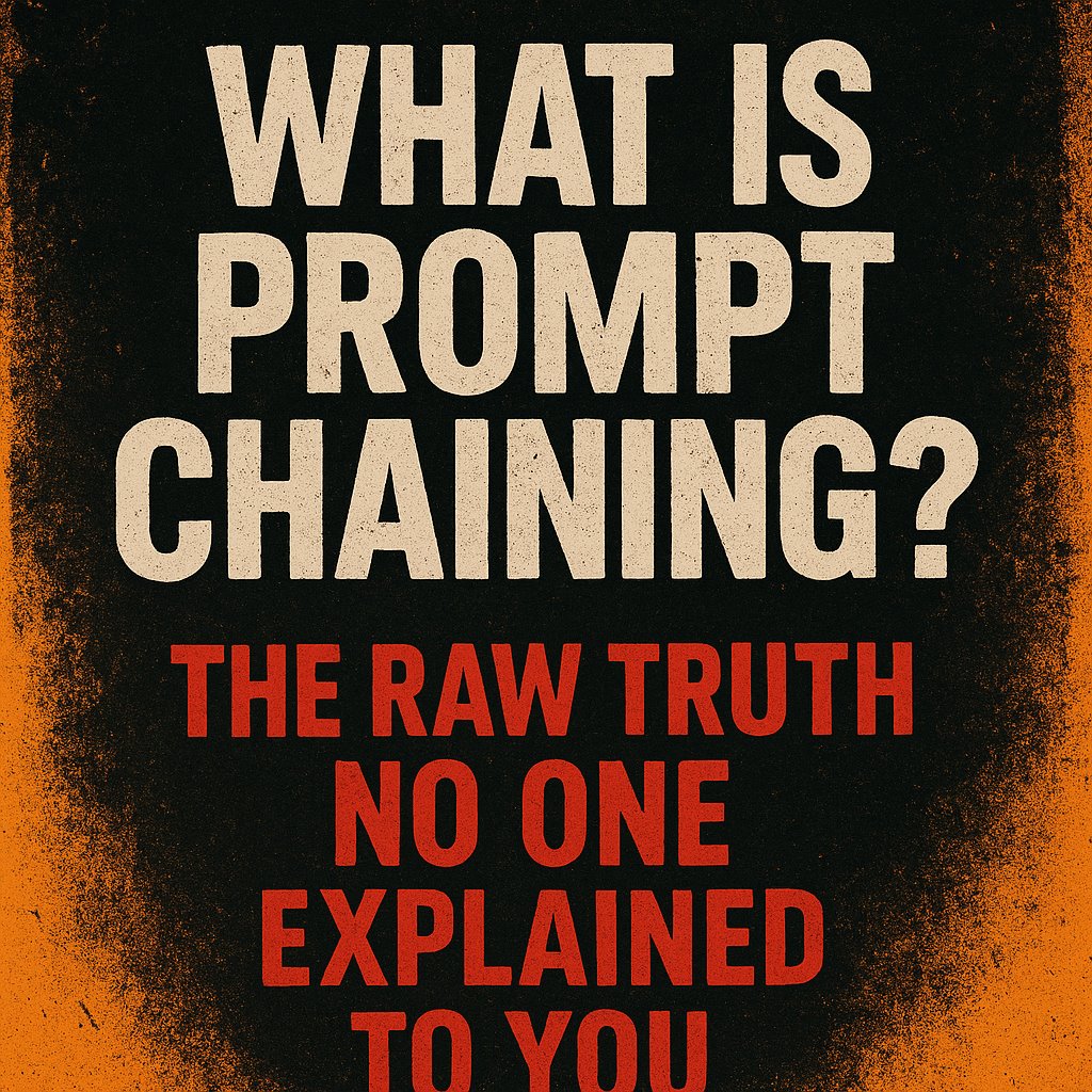 WHAT IS PROMPT CHAINING THE RAW TRUTH NO ONE EXPLAINED TO YOU