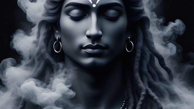 A majestic and meditative portrait of Lord Shiva