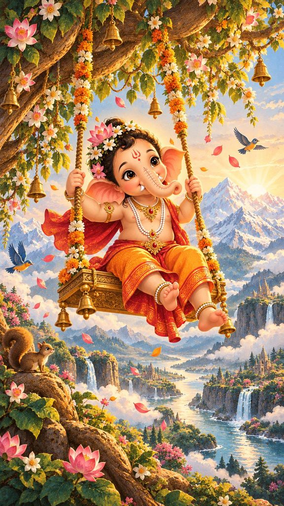 Bal Ganesh Celestial Swing