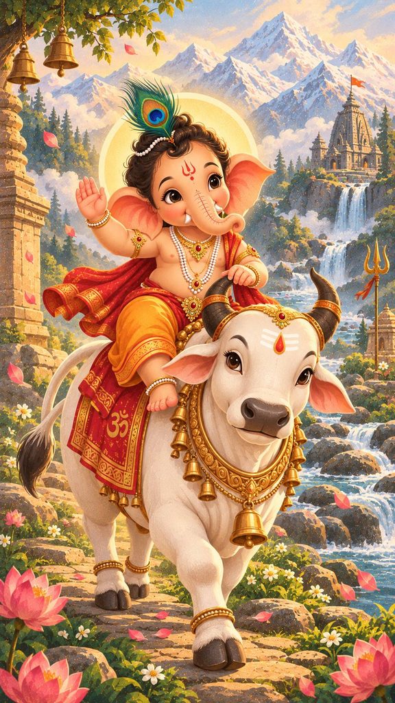 Bal Ganesh Riding Nandi