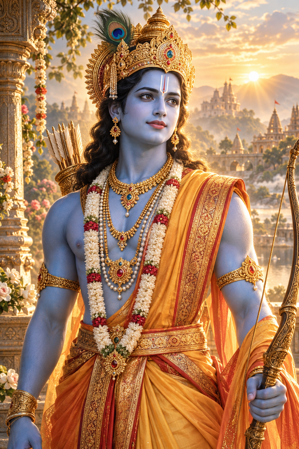 Divine Lord Rama Portrait AI Image Prompt