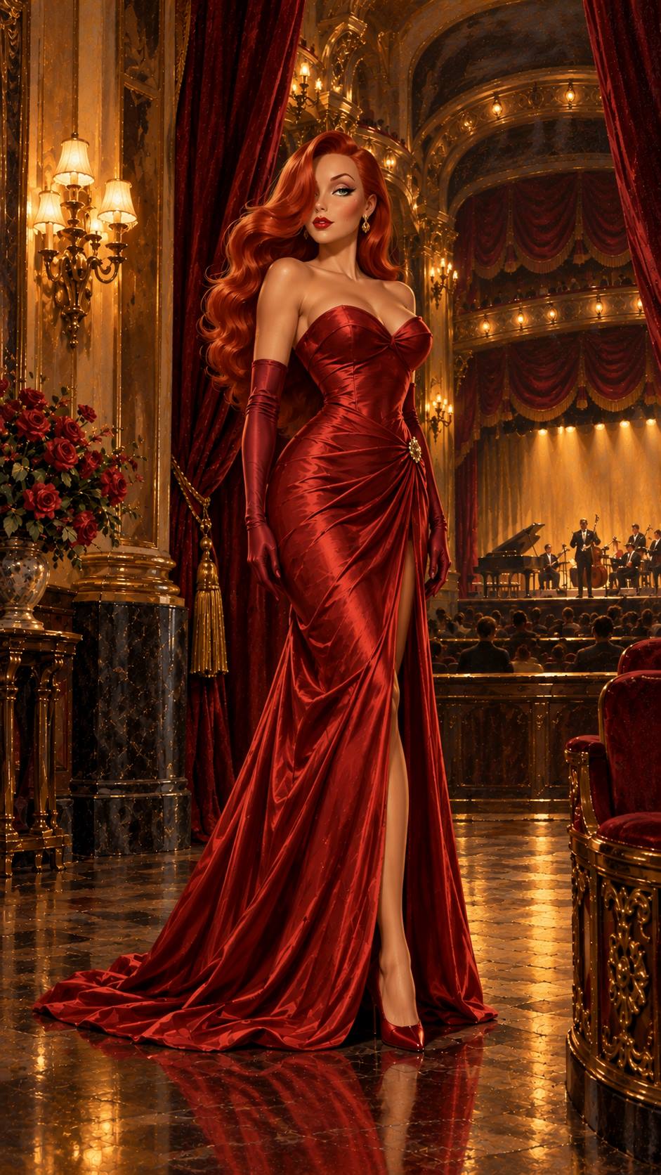 Jessica Rabbit Classical Oil Painting AI Image Prompt