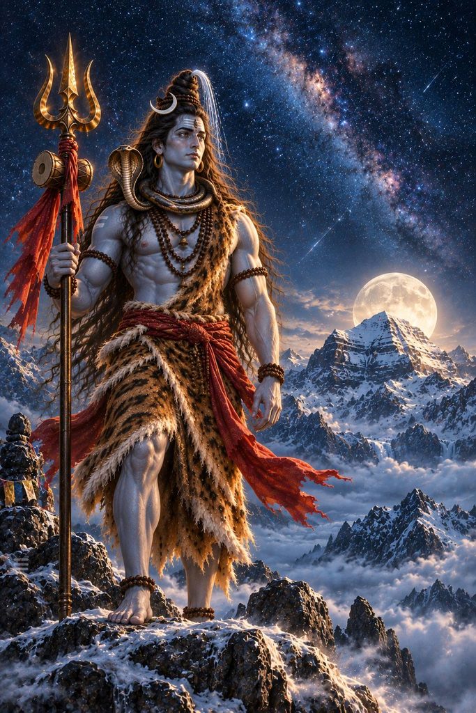 Lord Shiva - Kailash Under the Starry Sky