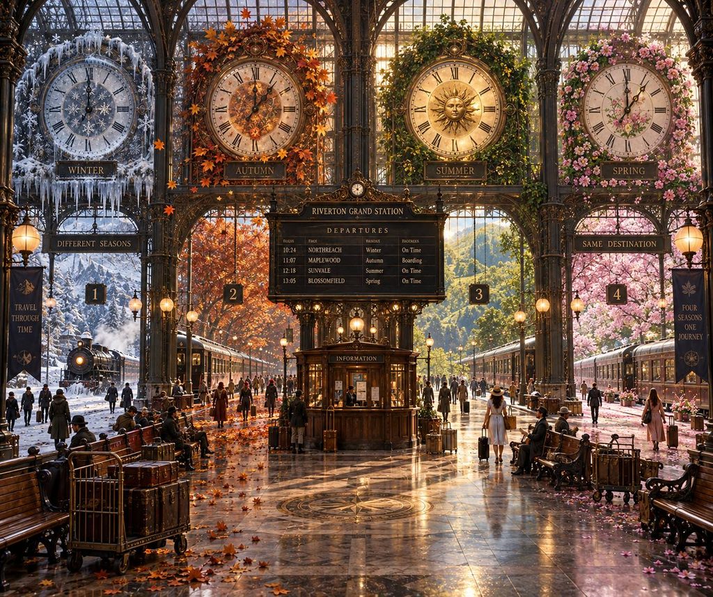 The Train Station Where Every Clock Shows a Different Season