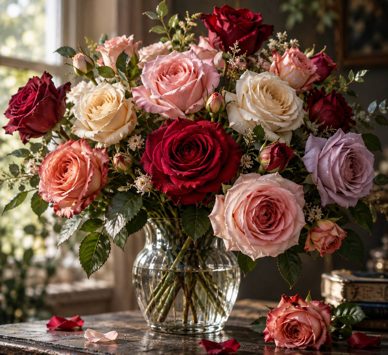 Velvety Rose Bouquet AI Image Prompt