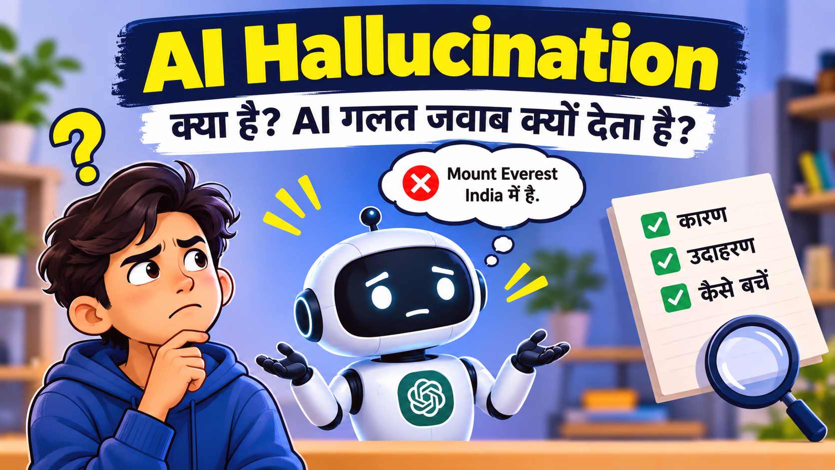 AI Hallucination क्या है और AI गलत जवाब क्यों देता है, उदाहरणों के साथ समझें।