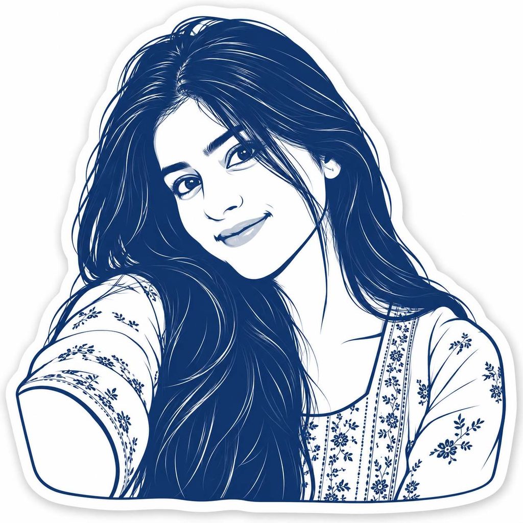 Beautiful Girl Navy White Sticker