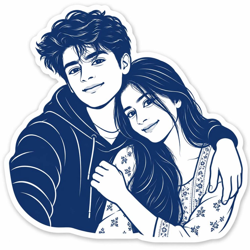 Turn Any Photo Into a Minimal Navy-and-White Die-Cut Sticker With AI