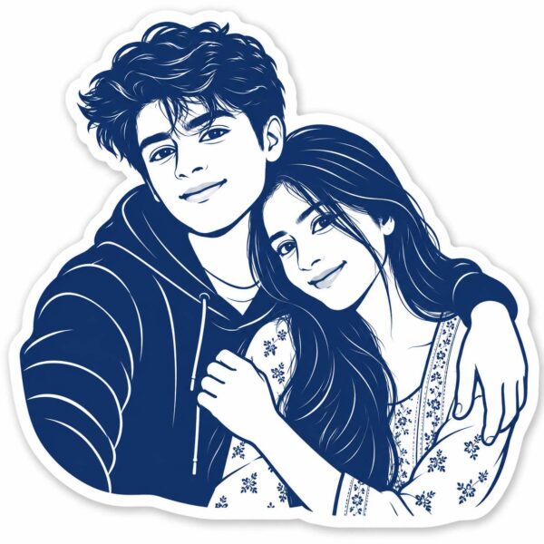 Turn Any Photo Into a Minimal Navy-and-White Die-Cut Sticker With AI