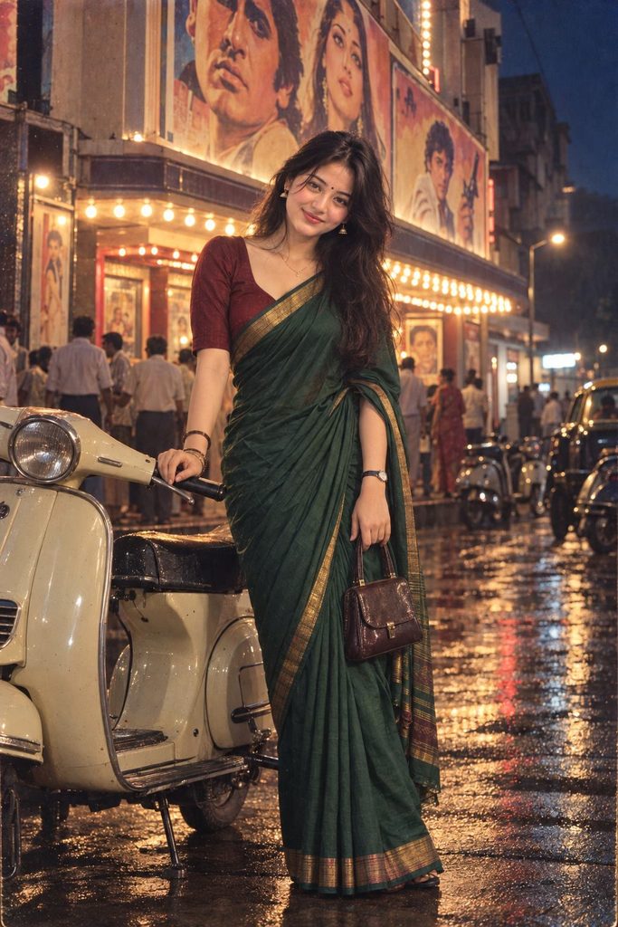 3 Cinematic 1980s Indian Retro AI Image Prompts for Girls